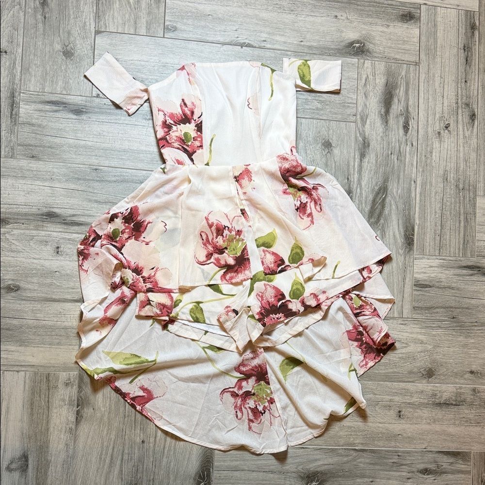 SELFIE LESLIE Jessa High-Low Summer Brunch Romper Off White XS